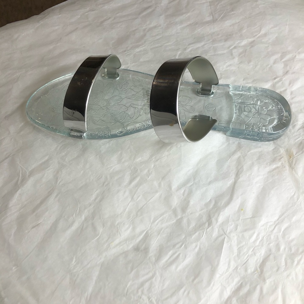 New Kali jelly sandals shiny silver top